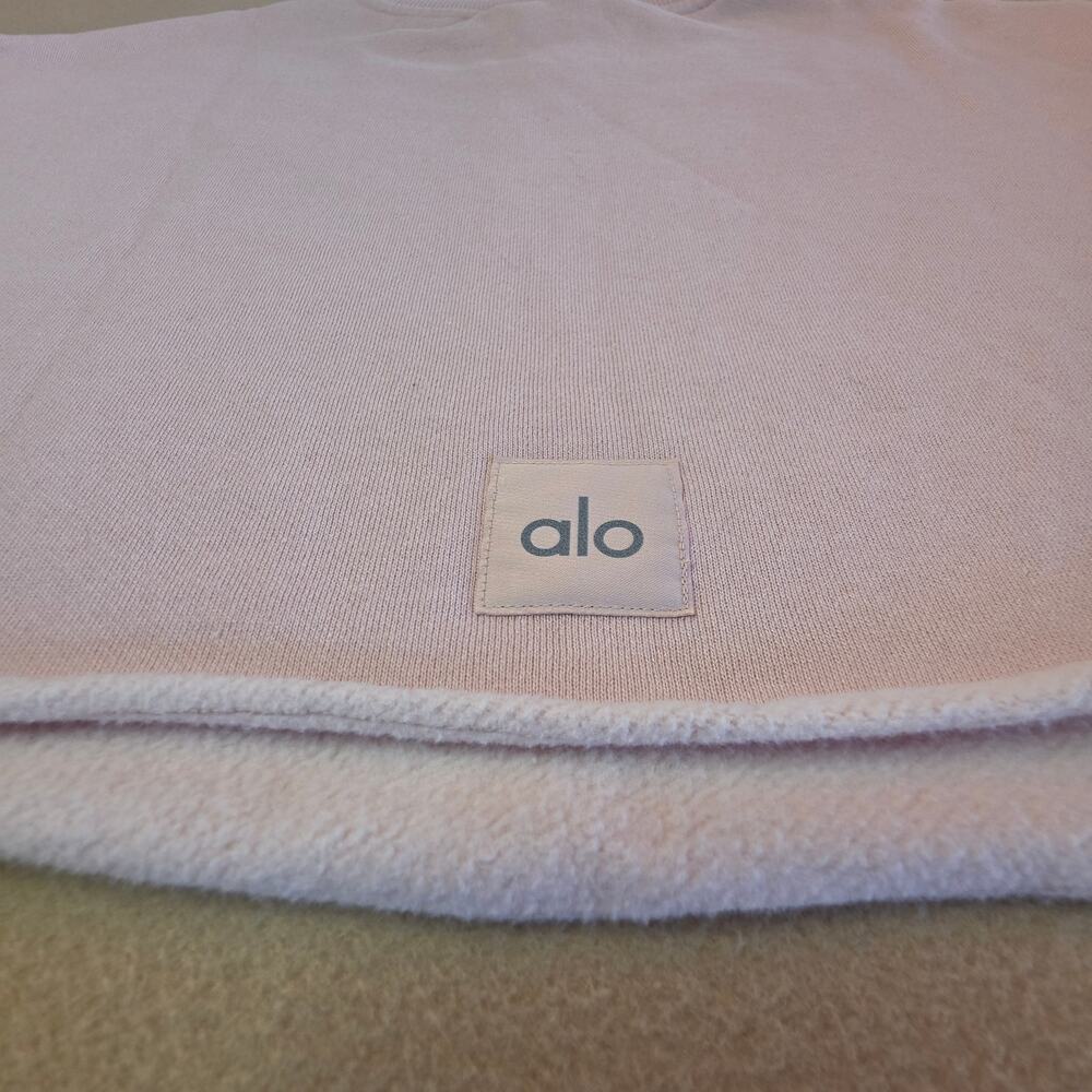 Alo Yoga Extreme Cropped Pullover Sweatshirt Top Pink Sz Medium - Picture 5 of 6